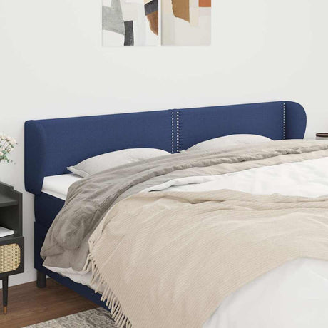 Vidaxl hoofdbord met randen 203x23x78 88 cm stof blauw