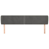 Vidaxl hoofdbord met randen 163x23x78 88 cm fluweel donkergrijs