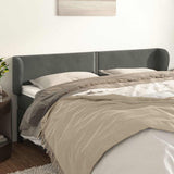 Vidaxl hoofdbord met randen 203x23x78 88 cm fluweel donkergrijs