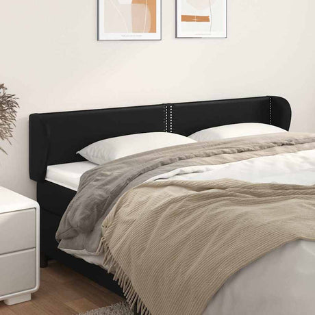 Vidaxl hoofdbord met randen 183x23x78 88 cm kunstleer zwart