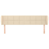 Vidaxl hoofdbord met randen 163x23x78 88 cm stof crèmekleurig