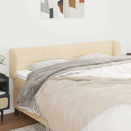 Vidaxl hoofdbord met randen 203x23x78 88 cm stof crèmekleurig