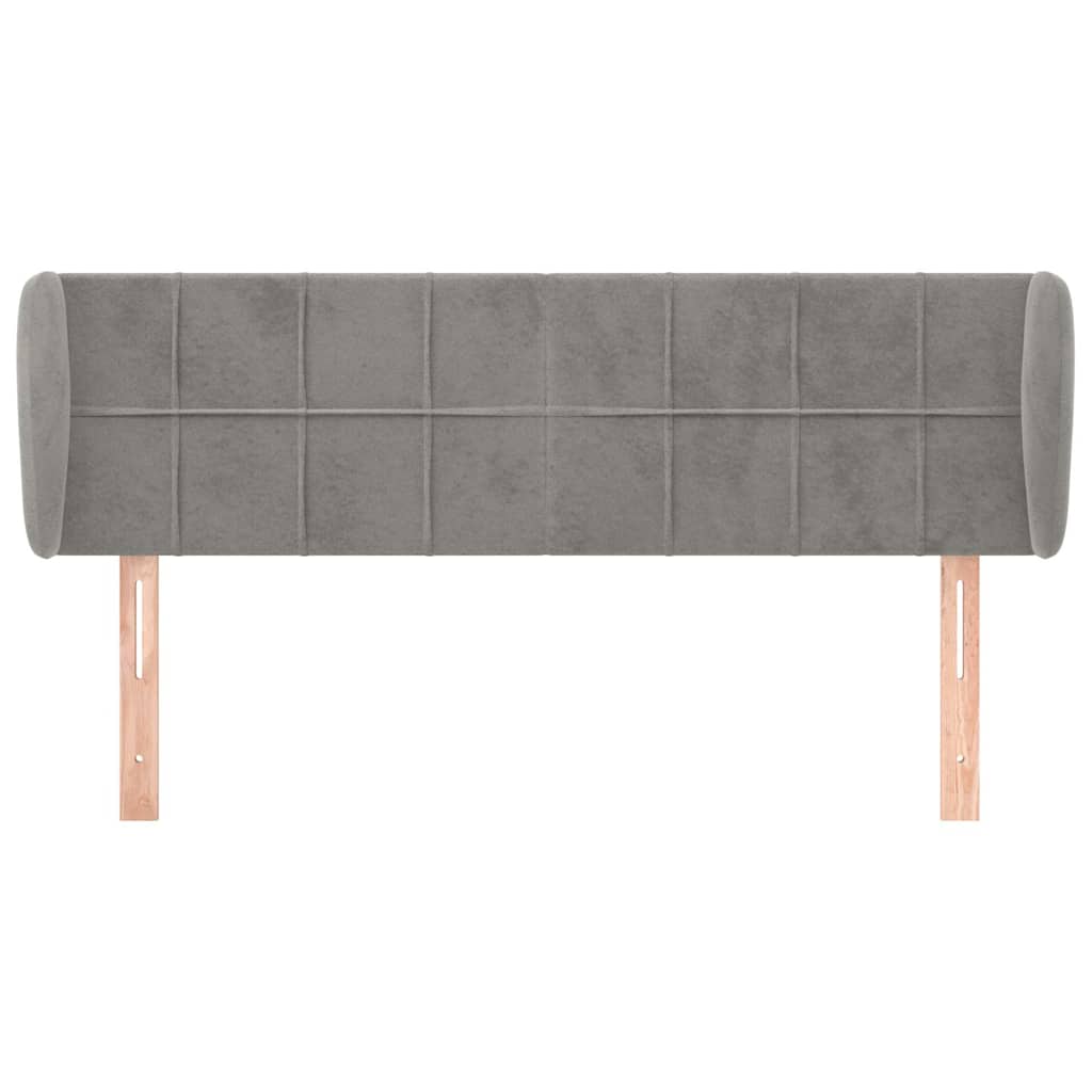Vidaxl hoofdbord met randen 147x23x78 88 cm fluweel lichtgrijs