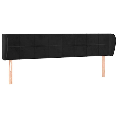 Vidaxl hoofdbord met randen 183x23x78 88 cm fluweel zwart