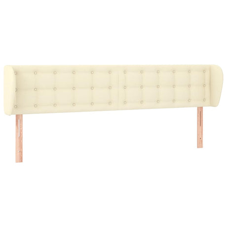 Vidaxl hoofdbord met randen 163x23x78 88 cm kunstleer crèmekleurig