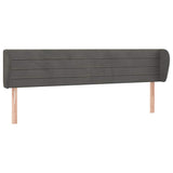 Vidaxl hoofdbord met randen 163x23x78 88 cm fluweel donkergrijs