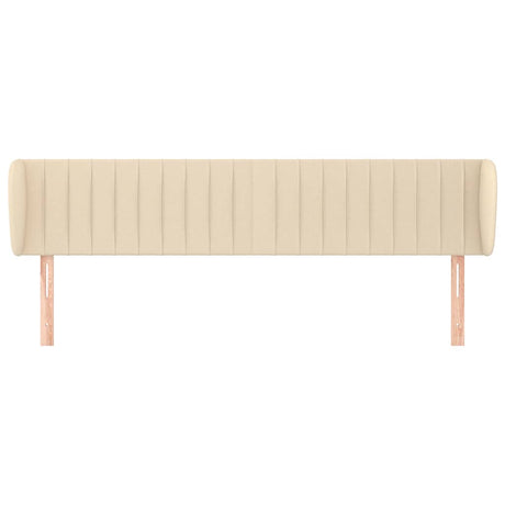 Vidaxl hoofdbord met randen 163x23x78 88 cm stof crèmekleurig