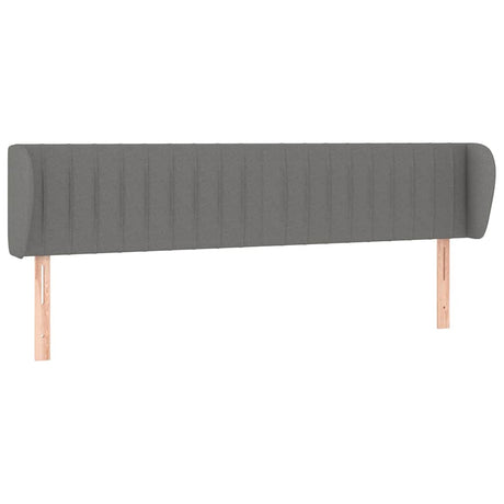 Vidaxl hoofdbord met randen 203x23x78 88 cm stof donkergrijs