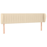 Vidaxl hoofdbord met randen 203x23x78 88 cm stof crèmekleurig