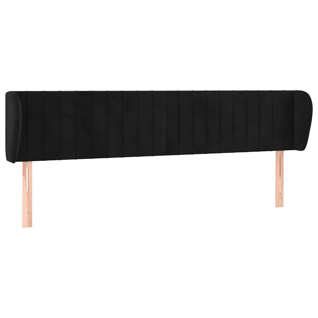 Vidaxl hoofdbord met randen 203x23x78 88 cm fluweel zwart