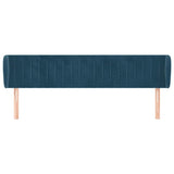 Vidaxl hoofdbord met randen 203x23x78 88 cm fluweel donkerblauw