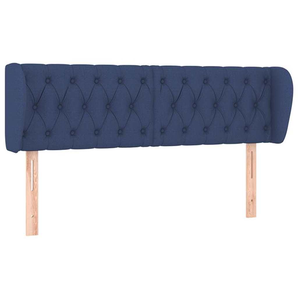 Vidaxl hoofdbord met randen 163x23x78 88 cm stof blauw