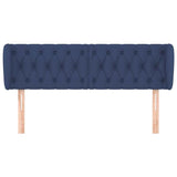 Vidaxl hoofdbord met randen 163x23x78 88 cm stof blauw