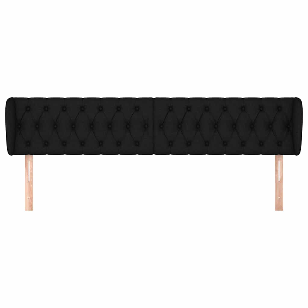 Vidaxl hoofdbord met randen 183x23x78 88 cm stof zwart