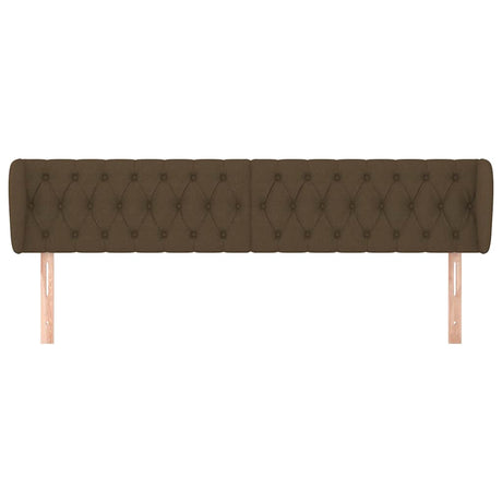 Vidaxl hoofdbord met randen 183x23x78 88 cm stof donkerbruin