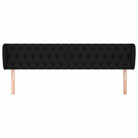 Vidaxl hoofdbord met randen 203x23x78 88 cm stof zwart
