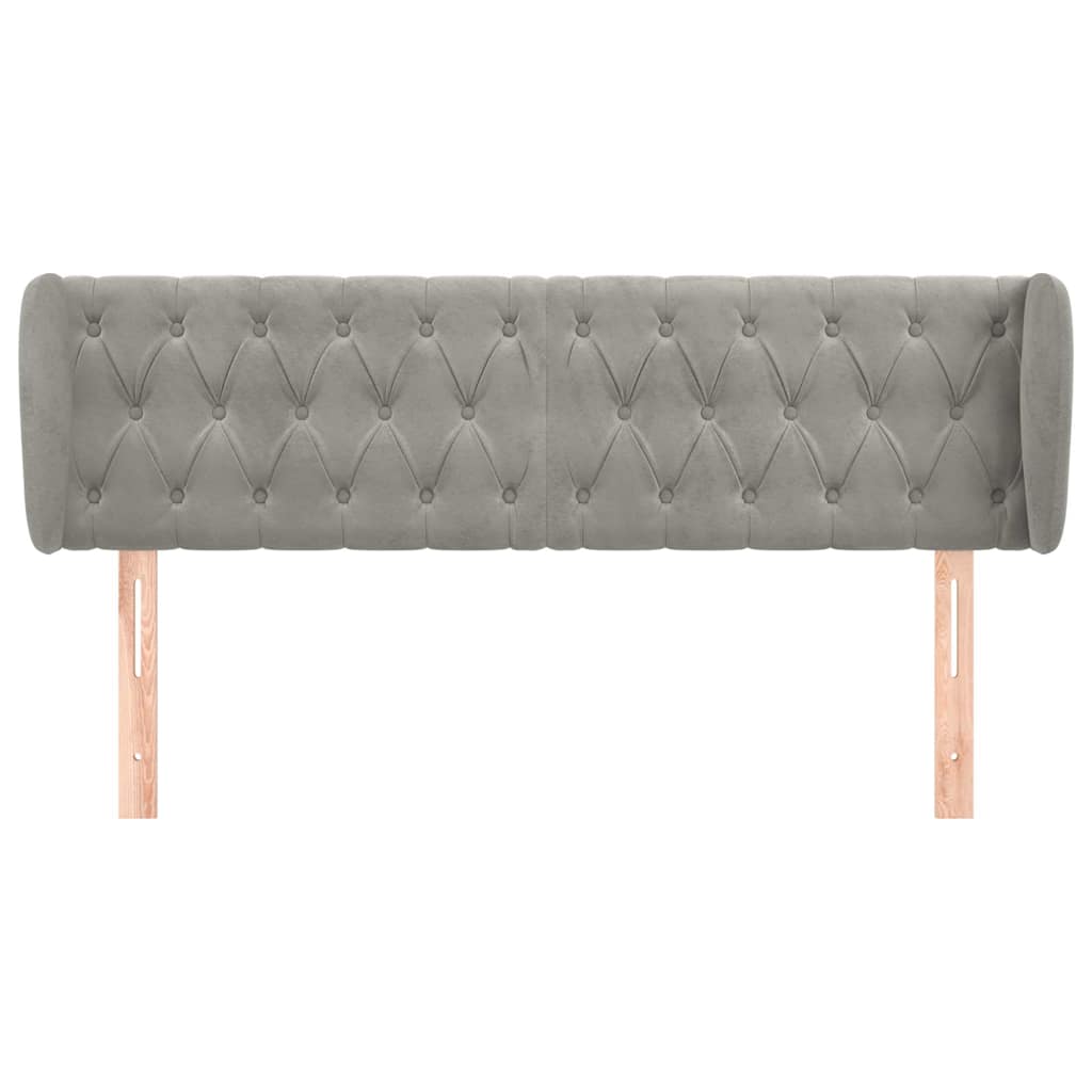 Vidaxl hoofdbord met randen 147x23x78 88 cm fluweel lichtgrijs