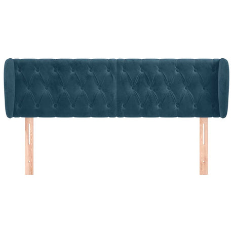 Vidaxl hoofdbord met randen 147x23x78 88 cm fluweel donkerblauw