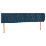 Vidaxl hoofdbord met randen 183x23x78 88 cm fluweel donkerblauw