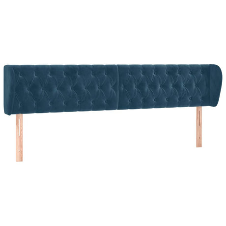 Vidaxl hoofdbord met randen 203x23x78 88 cm fluweel donkerblauw