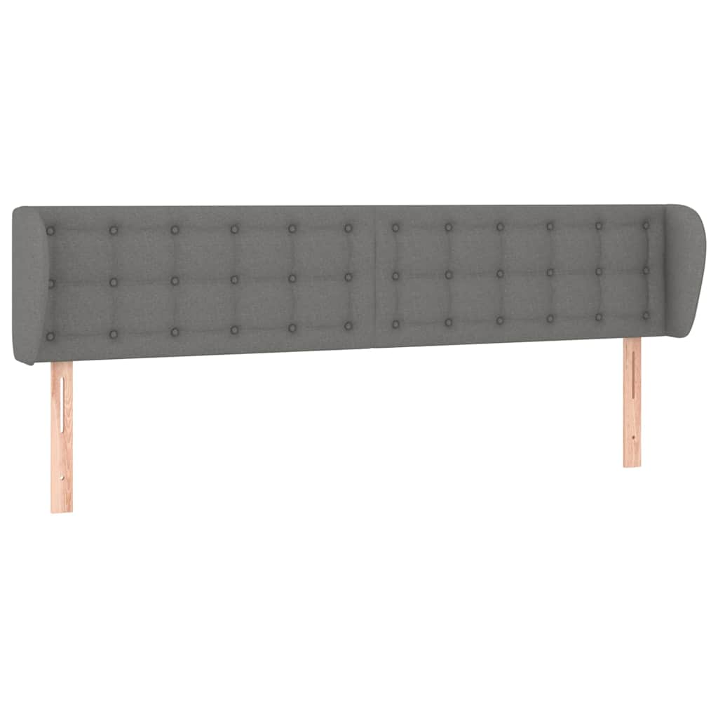 Vidaxl hoofdbord met randen 203x23x78 88 cm stof donkergrijs