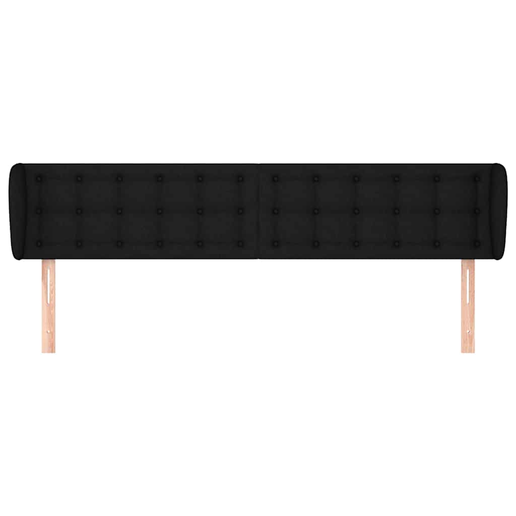 Vidaxl hoofdbord met randen 203x23x78 88 cm stof zwart