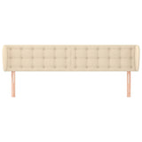 Vidaxl hoofdbord met randen 203x23x78 88 cm stof crèmekleurig