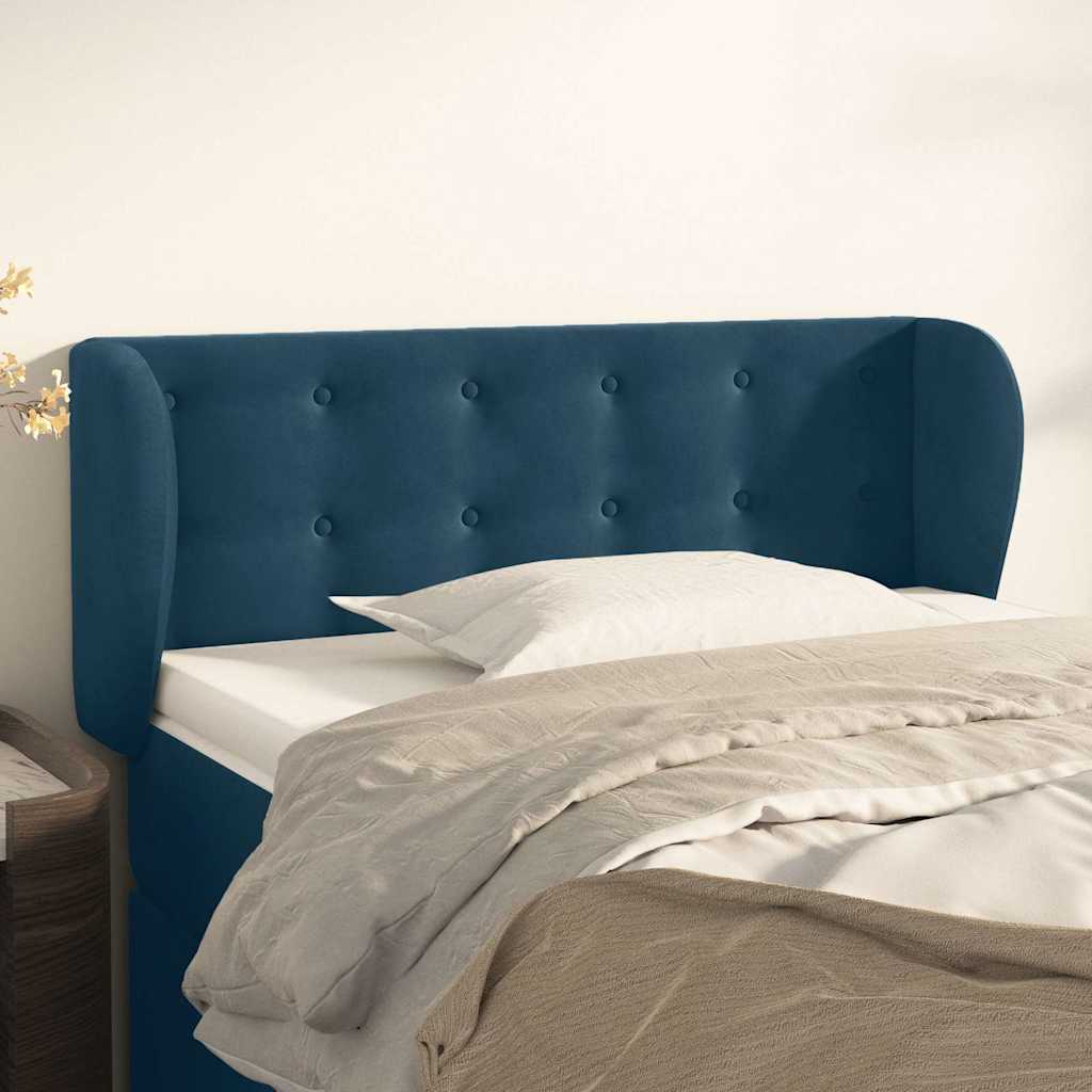 Vidaxl hoofdbord met randen 103x23x78 88 cm fluweel donkerblauw