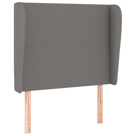 Vidaxl hoofdbord met randen 93x23x118 128 cm stof donkergrijs
