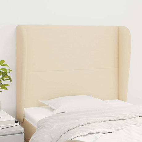 Vidaxl hoofdbord met randen 93x23x118 128 cm stof crèmekleurig