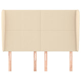Vidaxl hoofdbord met randen 147x23x118 128 cm stof crèmekleurig