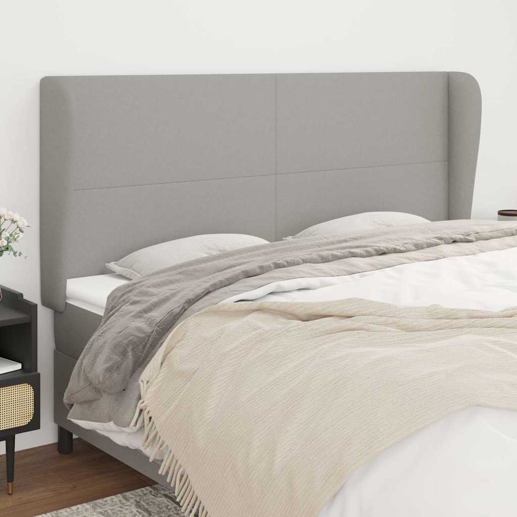 Vidaxl hoofdbord met randen 183x23x118 128 cm stof lichtgrijs