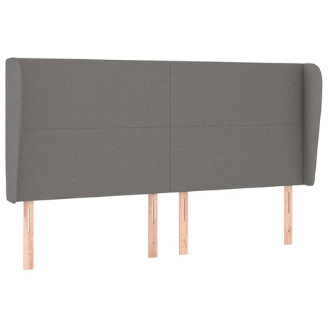 Vidaxl hoofdbord met randen 203x23x118 128 cm stof donkergrijs