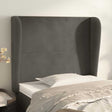 Vidaxl hoofdbord met randen 93x23x118 128 cm fluweel donkergrijs