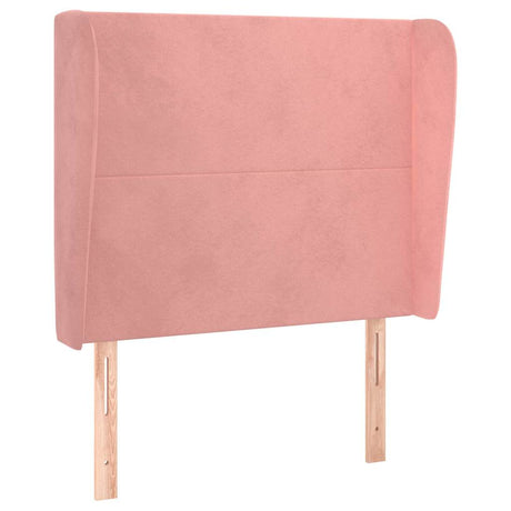 Vidaxl hoofdbord met randen 103x23x118 128 cm fluweel roze
