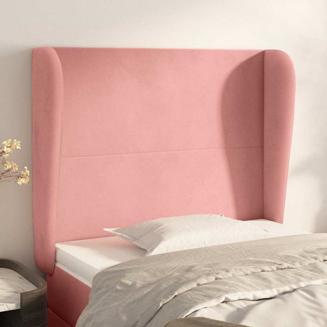 Vidaxl hoofdbord met randen 103x23x118 128 cm fluweel roze
