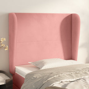Vidaxl hoofdbord met randen 103x23x118 128 cm fluweel roze