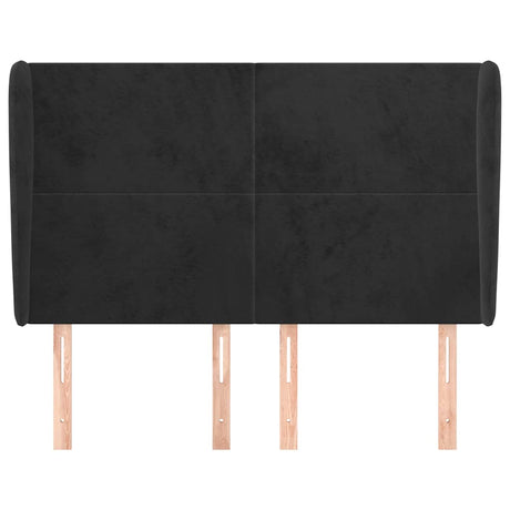 Vidaxl hoofdbord met randen 147x23x118 128 cm fluweel zwart