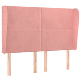 Vidaxl hoofdbord met randen 147x23x118 128 cm fluweel roze