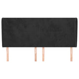 Vidaxl hoofdbord met randen 163x23x118 128 cm fluweel zwart
