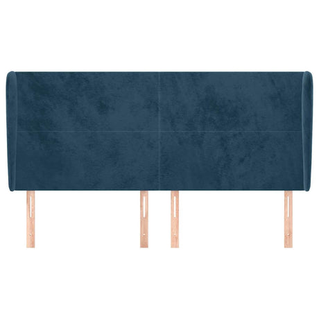 Vidaxl hoofdbord met randen 163x23x118 128 cm fluweel donkerblauw