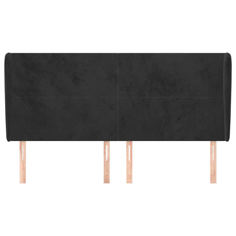 Vidaxl hoofdbord met randen 183x23x118 128 cm fluweel zwart