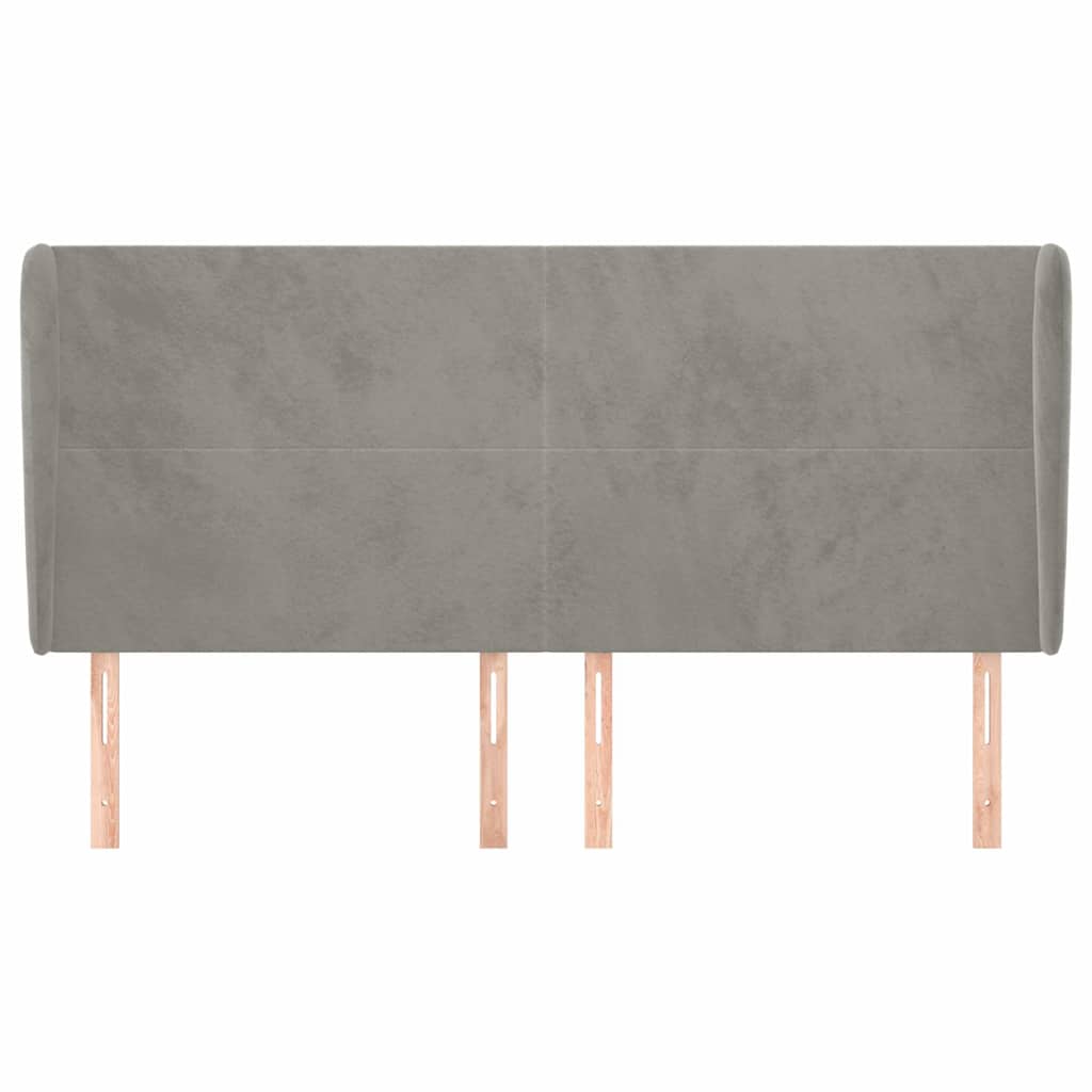 Vidaxl hoofdbord met randen 203x23x118 128 cm fluweel lichtgrijs