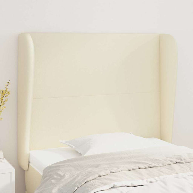 Vidaxl hoofdbord met randen 83x23x118 128 cm kunstleer crèmekleurig