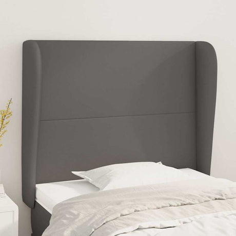Vidaxl hoofdbord met randen 103x23x118 128 cm kunstleer grijs
