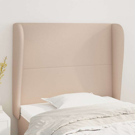 Vidaxl hoofdbord met randen 103x23x118 128cm kunstleer cappuccinokleur