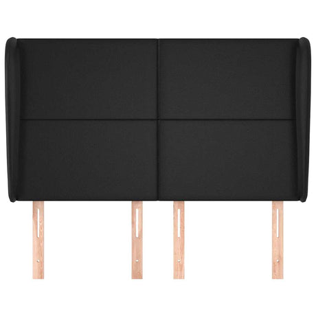 Vidaxl hoofdbord met randen 147x23x118 128 cm kunstleer zwart