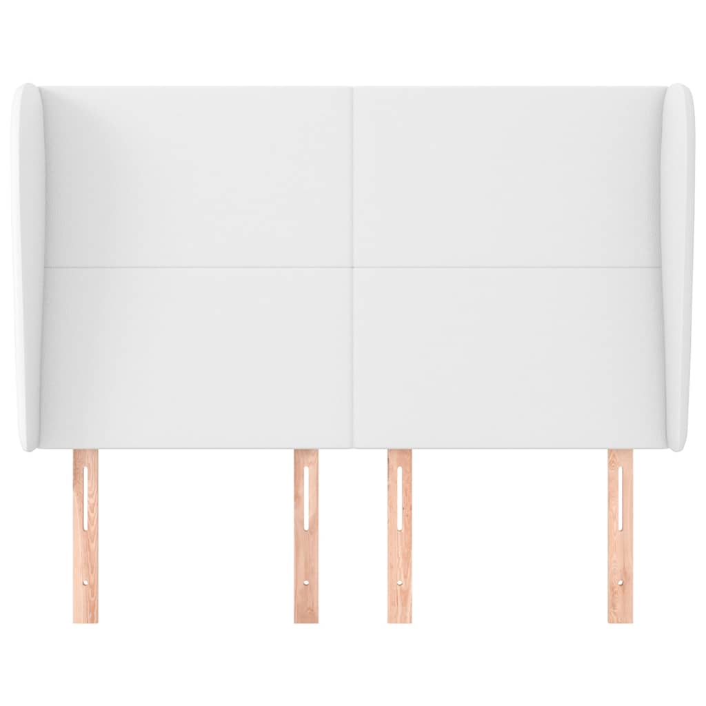 Vidaxl hoofdbord met randen 147x23x118 128 cm kunstleer wit