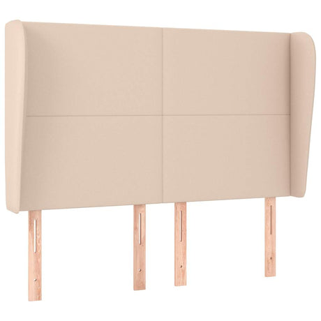 Vidaxl hoofdbord met randen 147x23x118 128cm kunstleer cappuccinokleur