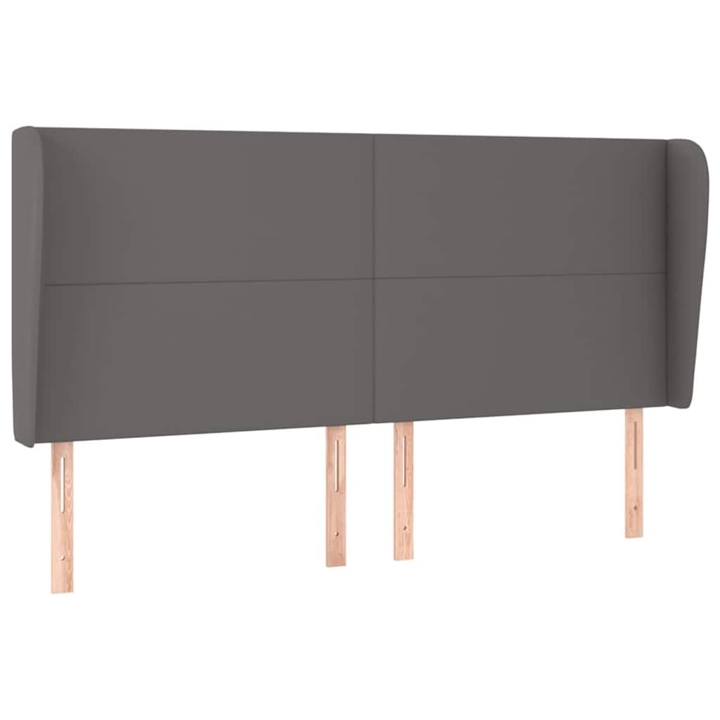 Vidaxl hoofdbord met randen 163x23x118 128 cm kunstleer grijs